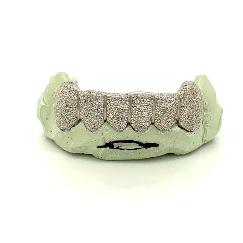 6pc Silver Diamond Dust Grillz - Seattle Gold Grillz