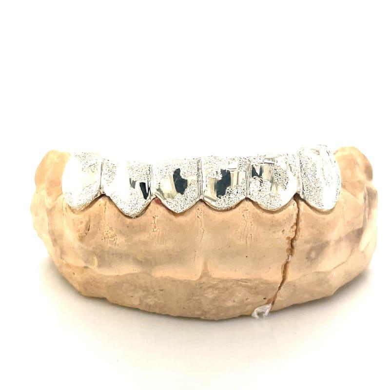 6pc Silver Earth Cut Bottom Grillz - Seattle Gold Grillz