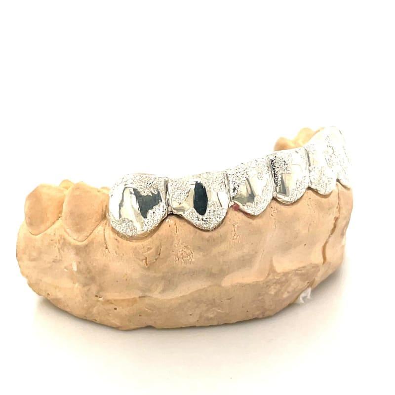 6pc Silver Earth Cut Bottom Grillz - Seattle Gold Grillz