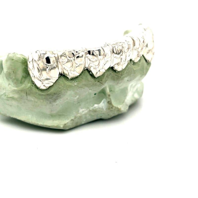 6pc Silver Gator Cut Bottom Grillz - Seattle Gold Grillz