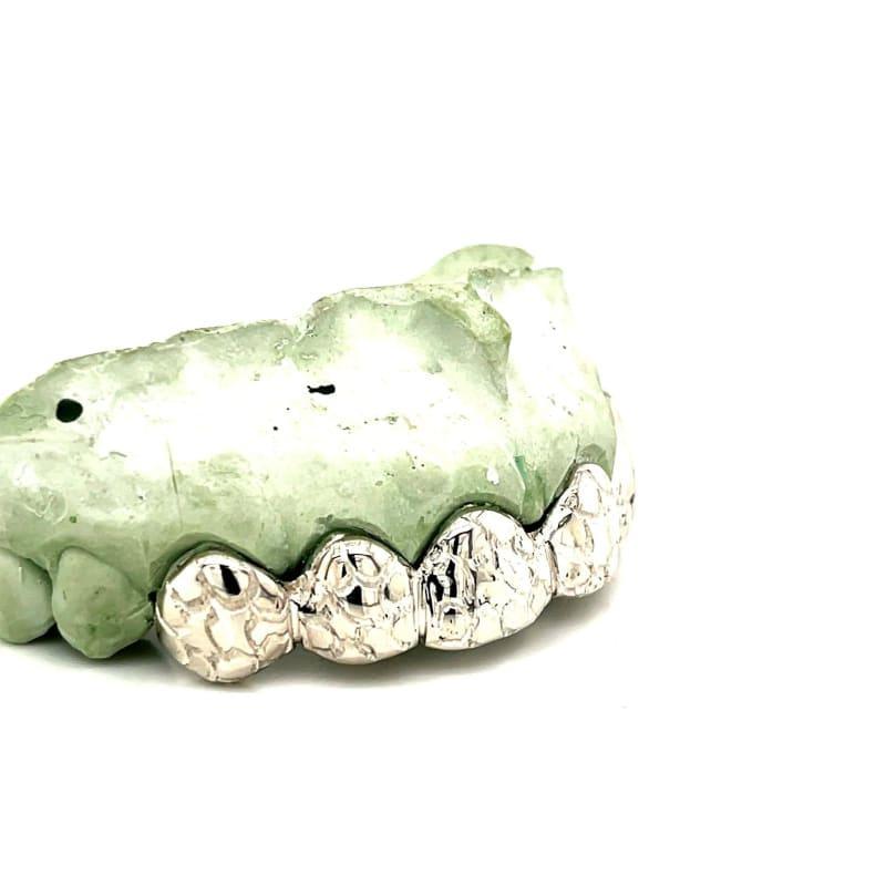 6pc Silver Gator Cut Top Grillz - Seattle Gold Grillz