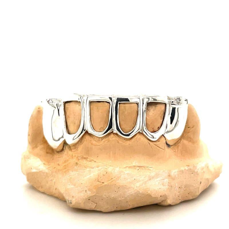 6pc Silver Open Face Grillz - Seattle Gold Grillz