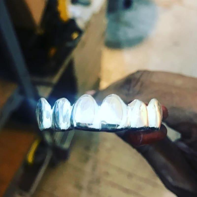 6pc Silver Top Grillz - Seattle Gold Grillz