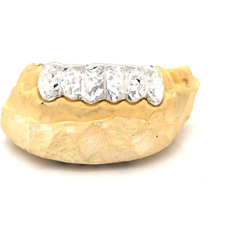 6pc Silver Trillion Cut Grillz - Seattle Gold Grillz