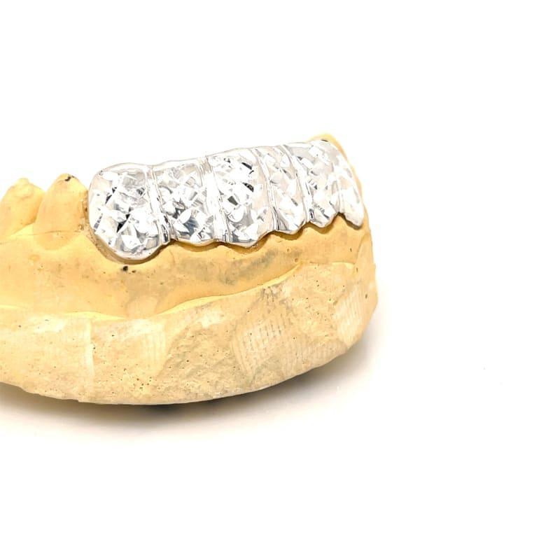 6pc Silver Trillion Cut Grillz - Seattle Gold Grillz