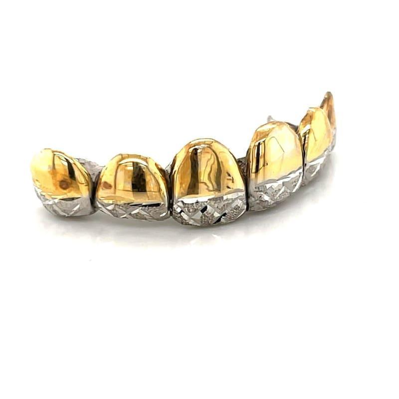6pc Two Tone Dusted Grillz - Seattle Gold Grillz