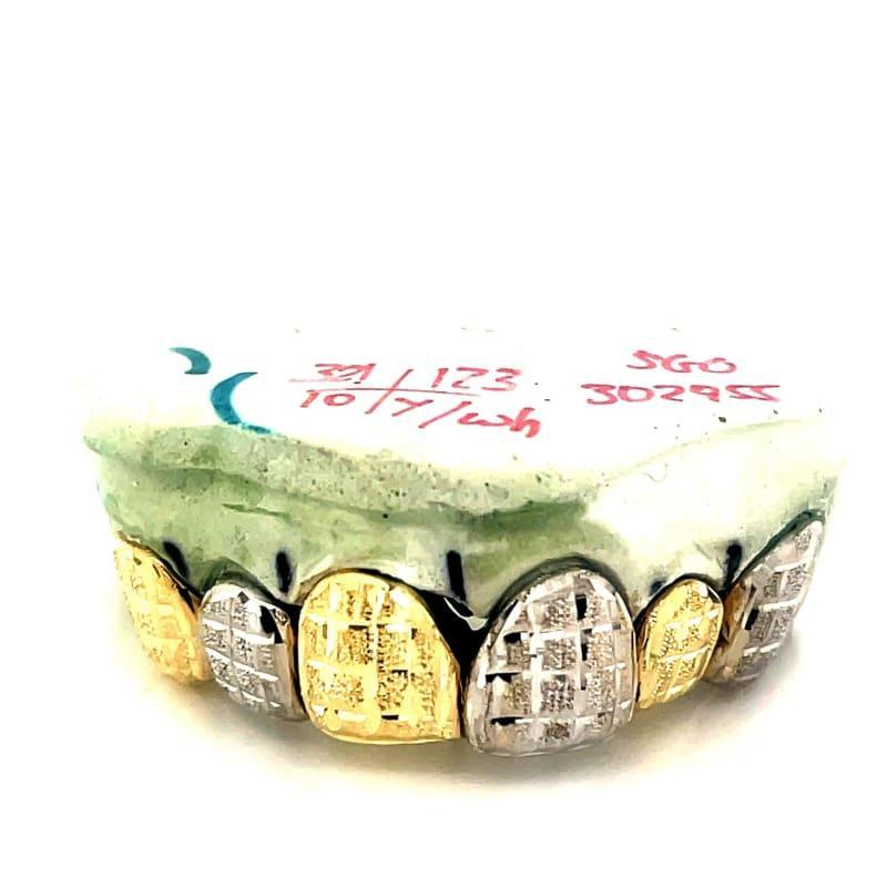 6pc Two Tone Dusted Grillz - Seattle Gold Grillz