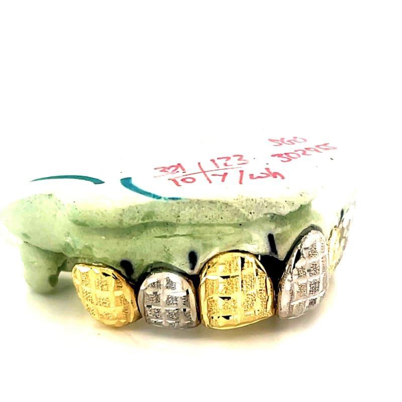 6pc Two Tone Dusted Grillz - Seattle Gold Grillz