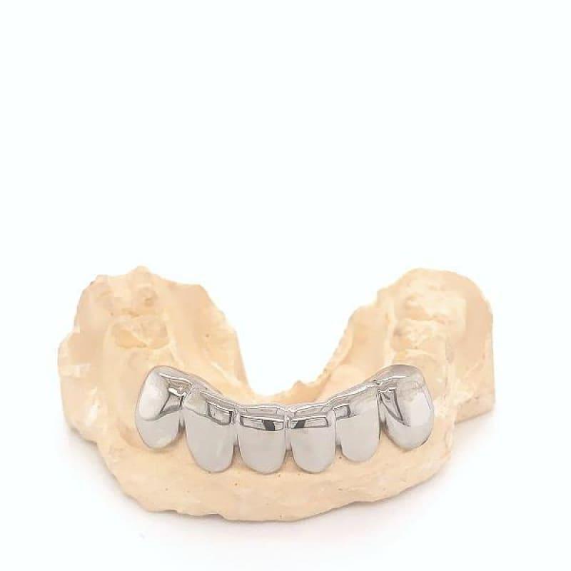 6pc White Gold Bottom Grillz - Seattle Gold Grillz