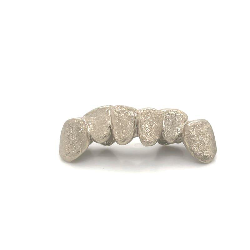 6pc White Gold Dusted Grillz - Seattle Gold Grillz