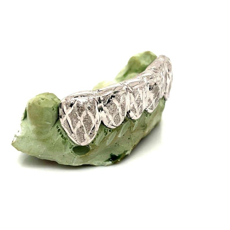 6pc White Gold Snowflake Grillz - Seattle Gold Grillz