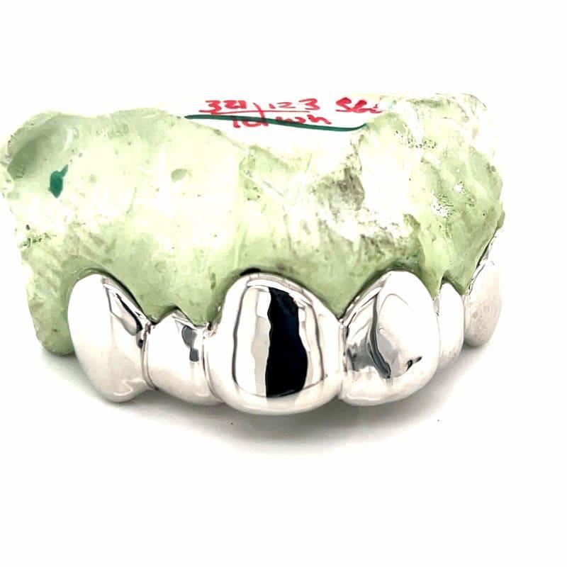 6pc White Gold Top Grillz - Seattle Gold Grillz