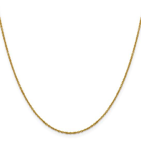 14K Yellow Gold 1.25mm Diamond Cut Rolo Chain