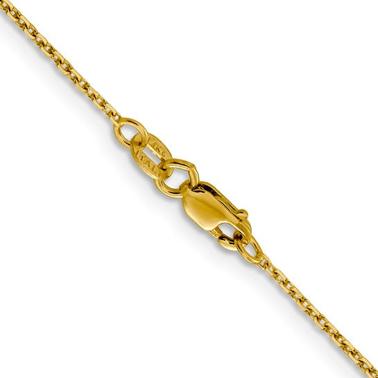 14K Yellow Gold 1.25mm Diamond Cut Rolo Chain