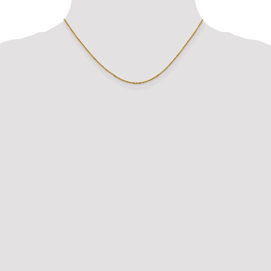 14K Yellow Gold 1.25mm Diamond Cut Rolo Chain