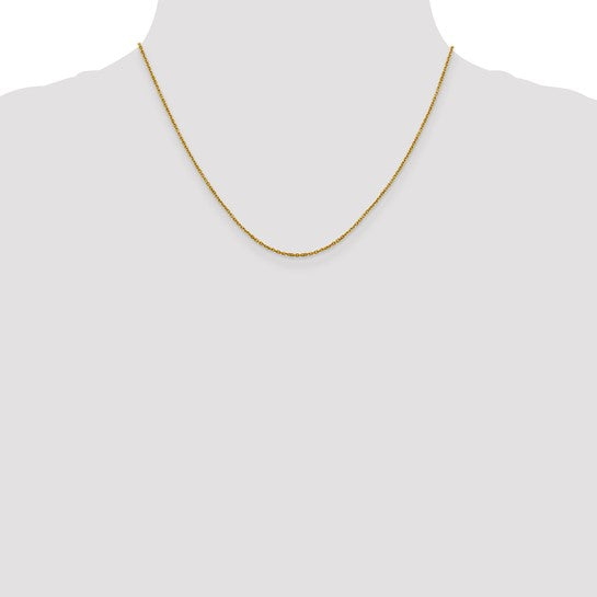 14K Yellow Gold 1.25mm Diamond Cut Rolo Chain