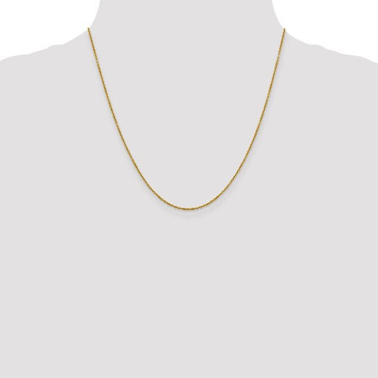 14K Yellow Gold 1.25mm Diamond Cut Rolo Chain