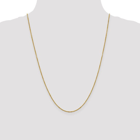 14K Yellow Gold 1.25mm Diamond Cut Rolo Chain