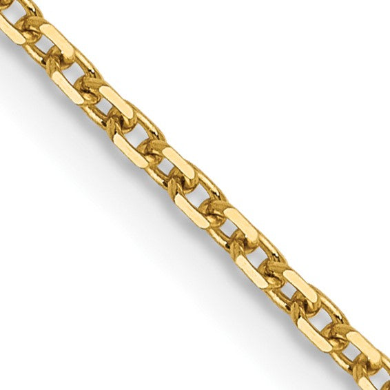 14K Yellow Gold 1.25mm Diamond Cut Rolo Chain