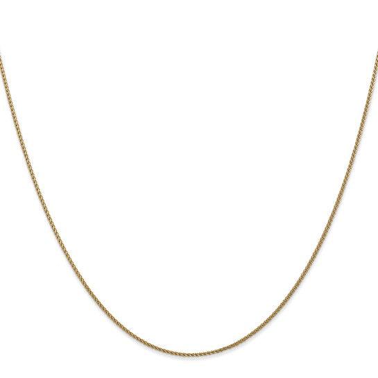 14k 1mm Solid Diamond Cut Spiga Chain