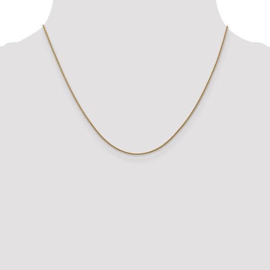 14k 1mm Solid Diamond Cut Spiga Chain