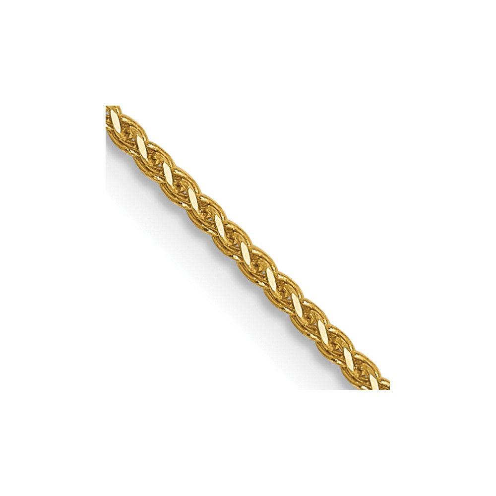 14K Yellow Gold Solid Diamond-Cut Spiga Chain — 1 mm