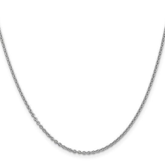 14k White Gold 1.8mm Round Cable Chain