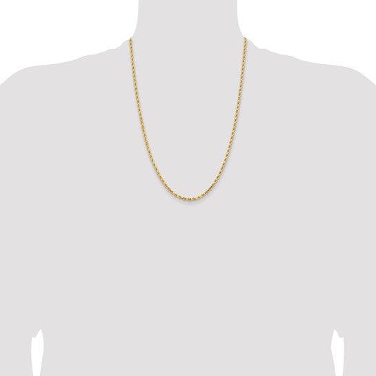 14k 3.25mm Diamond-cut Rope Chain