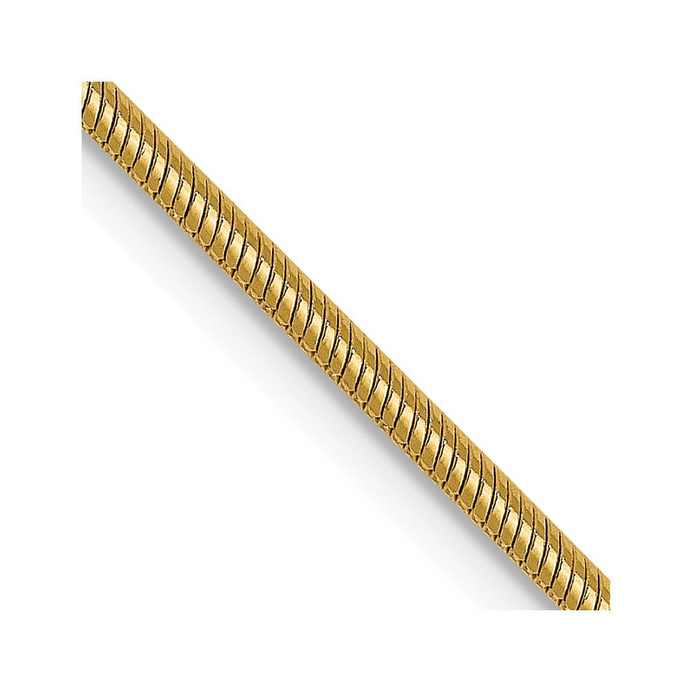 14K Yellow Gold Round Snake Chain — 1.3 mm