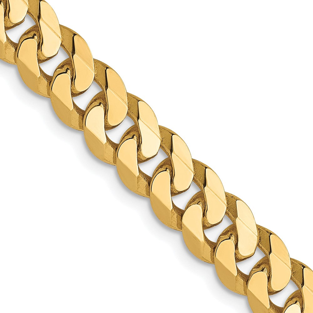 10K Yellow Gold Flat Beveled Curb Chain — 6.1 mm