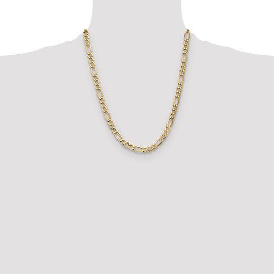 10k 7.3mm Semi-Solid Figaro Chain