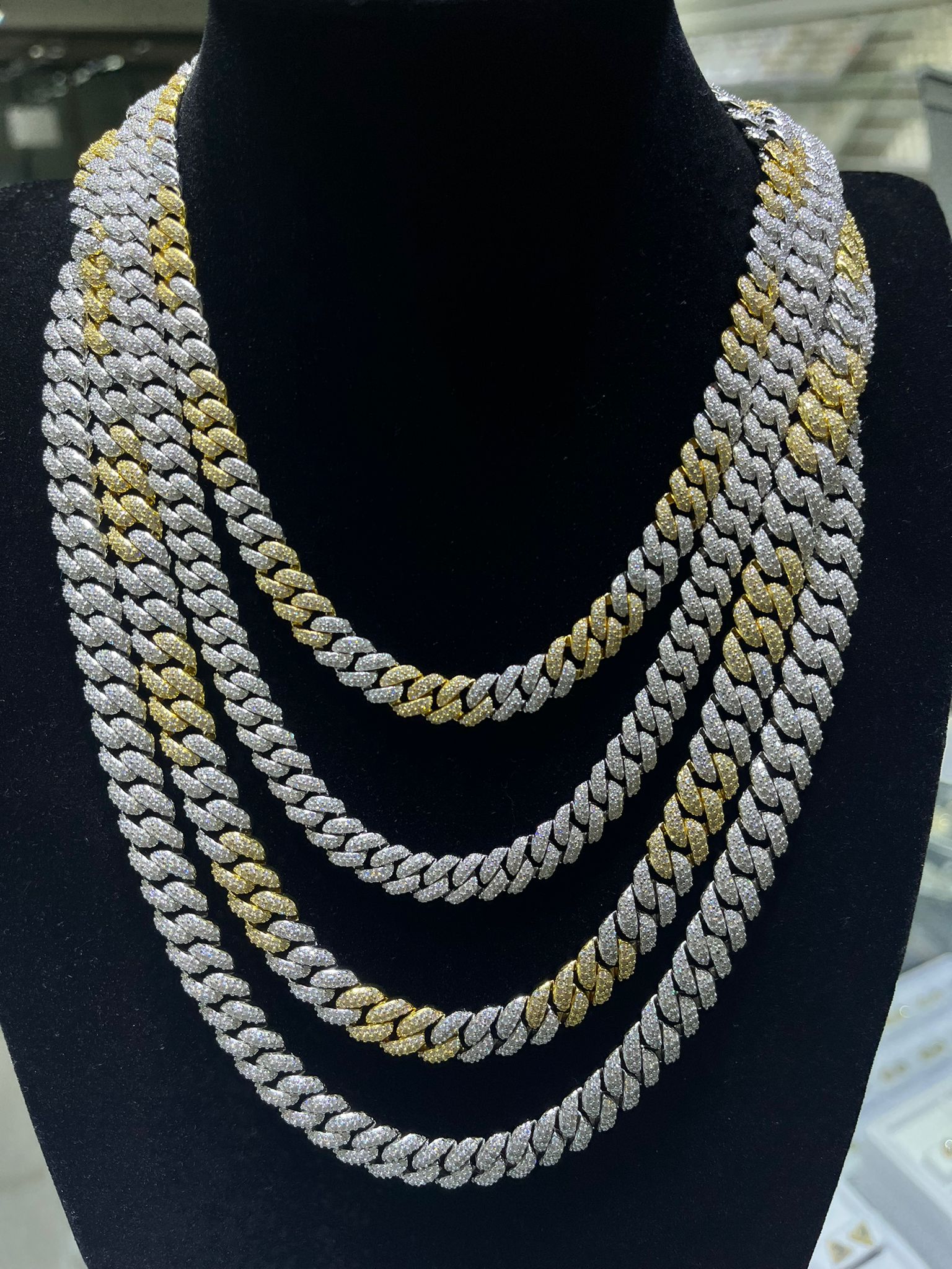 Silver 8mm Moissanite Miami Cuban Link Chain