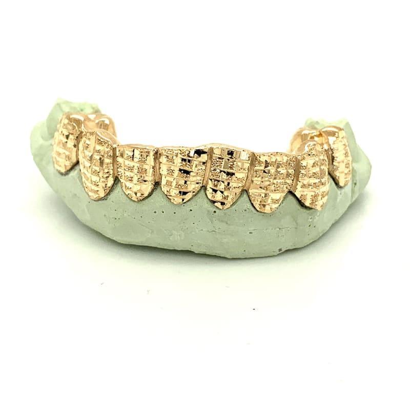 8pc Gold Dusted Bricks Bottom Grillz - Seattle Gold Grillz