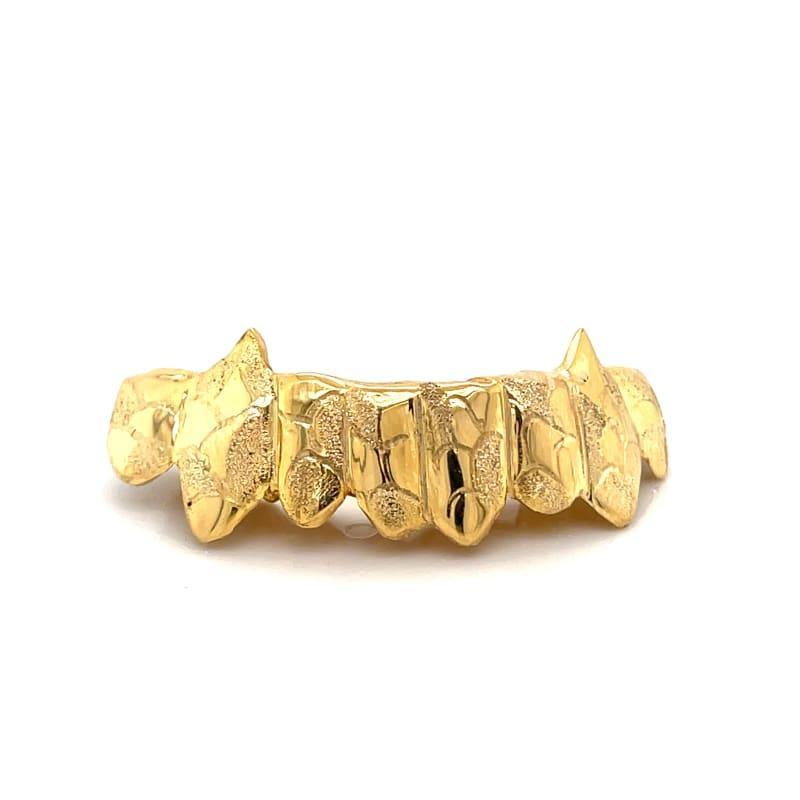 8pc Gold Earth Cut Bottom Grillz - Seattle Gold Grillz