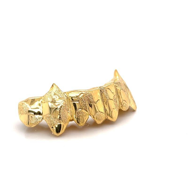 8pc Gold Earth Cut Bottom Grillz - Seattle Gold Grillz