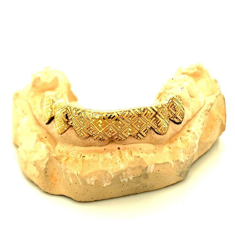 8pc Gold Fendi Bottom Grillz - Seattle Gold Grillz