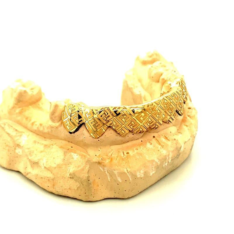 8pc Gold Fendi Bottom Grillz - Seattle Gold Grillz