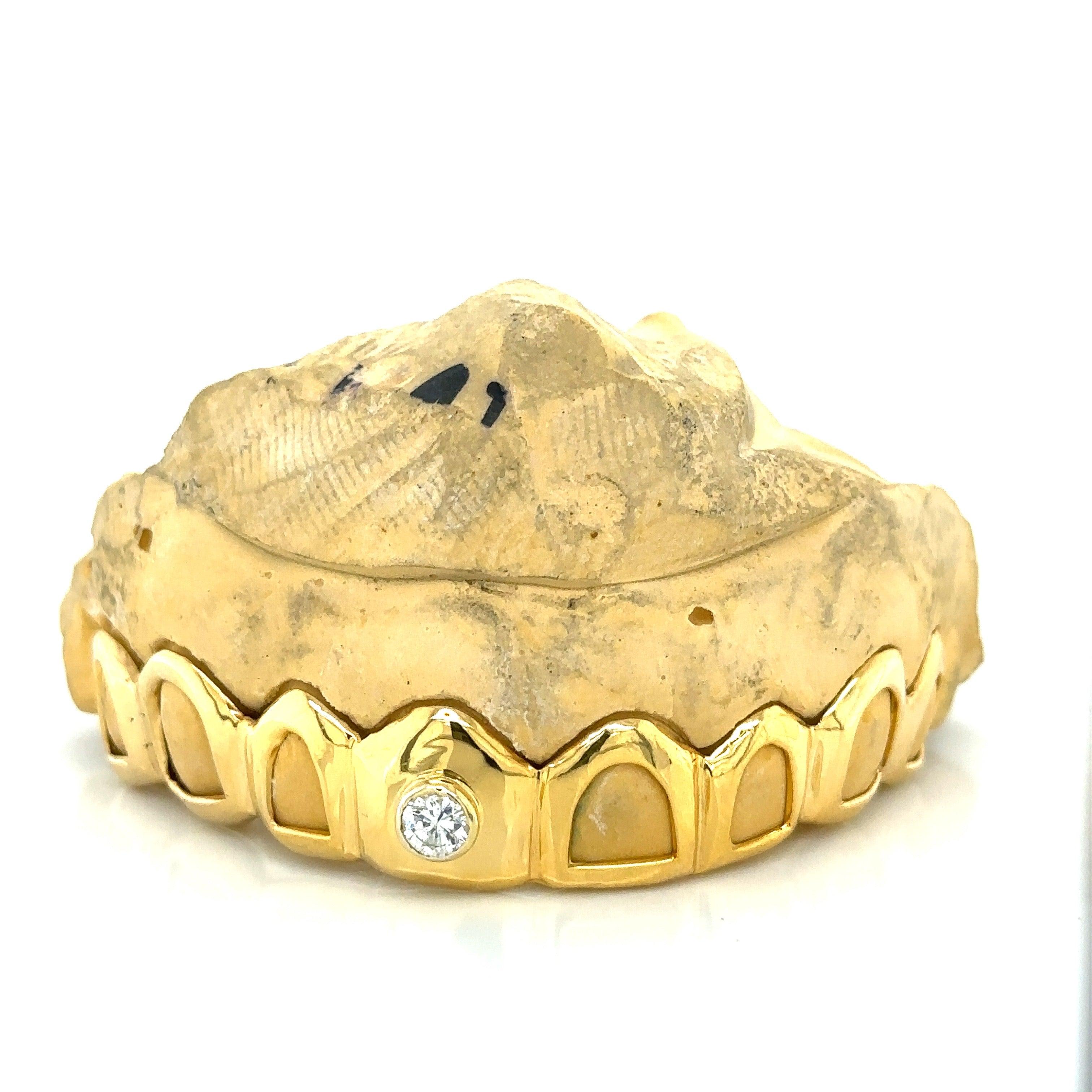 8pc Gold Open 29pt Diamond Grillz - Seattle Gold Grillz