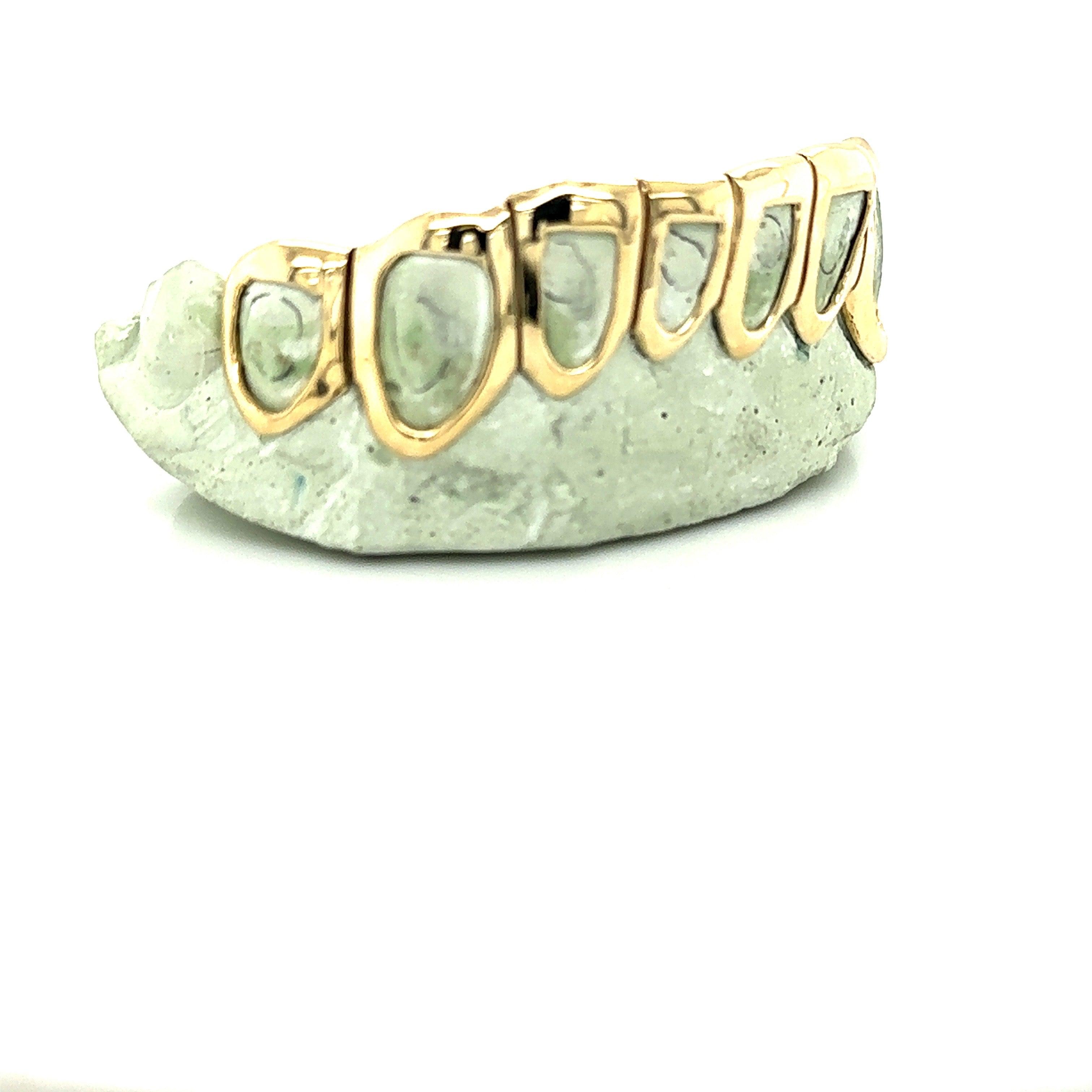 8pc Gold Open Face Bottom Grillz - Seattle Gold Grillz