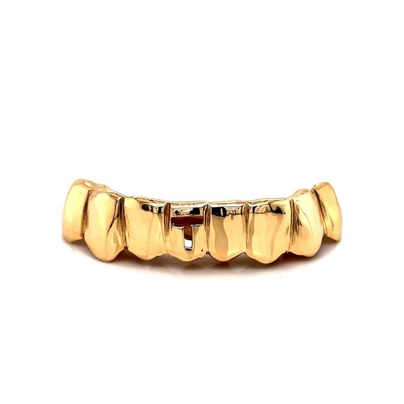 8pc Gold Open Initial Grillz - Seattle Gold Grillz