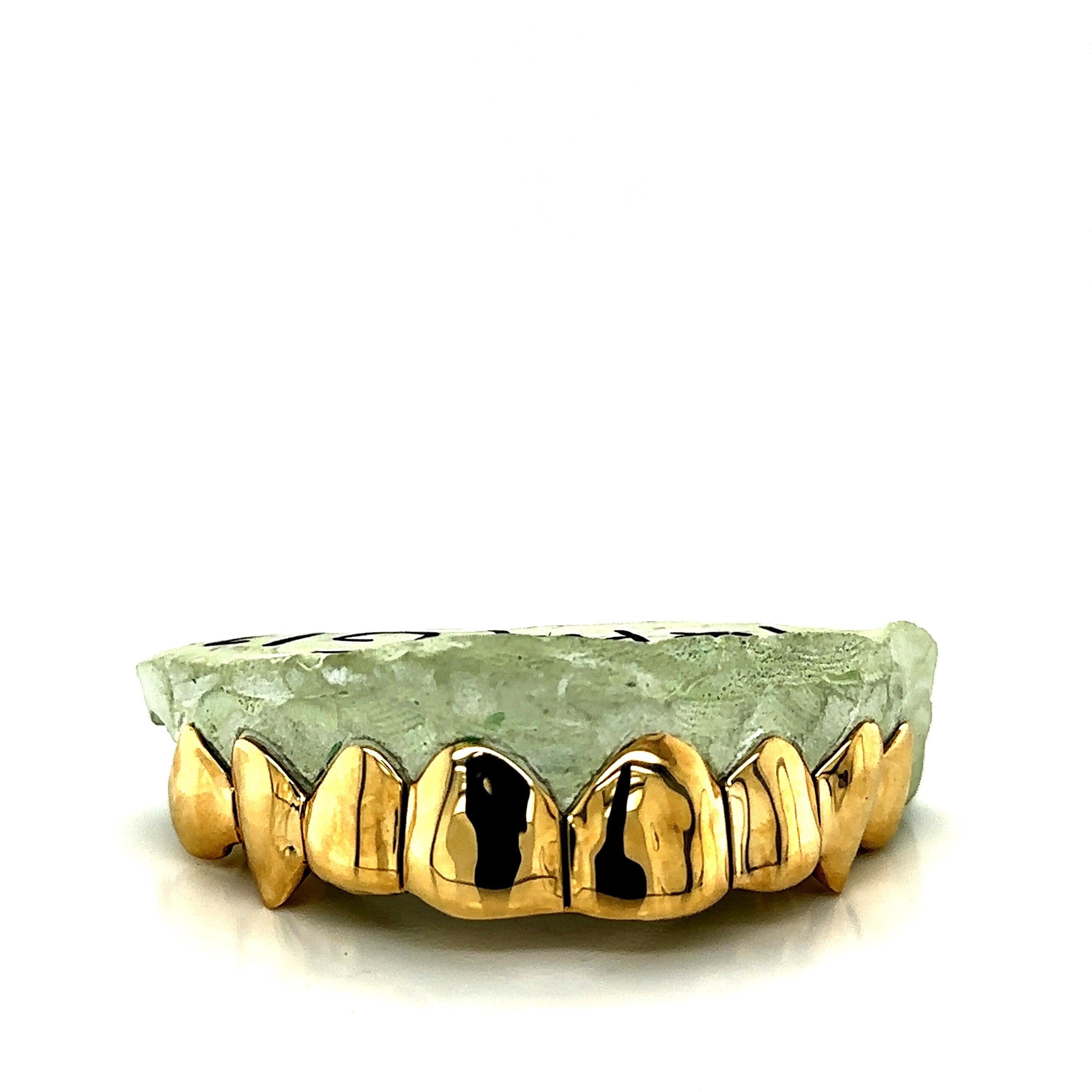 8pc Gold Perm Cut Top Grillz - Seattle Gold Grillz