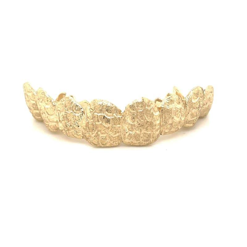 8pc Gold Snakeskin Top Grillz - Seattle Gold Grillz