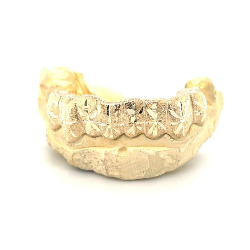 8pc Gold Snowfall Bottom Grillz - Seattle Gold Grillz