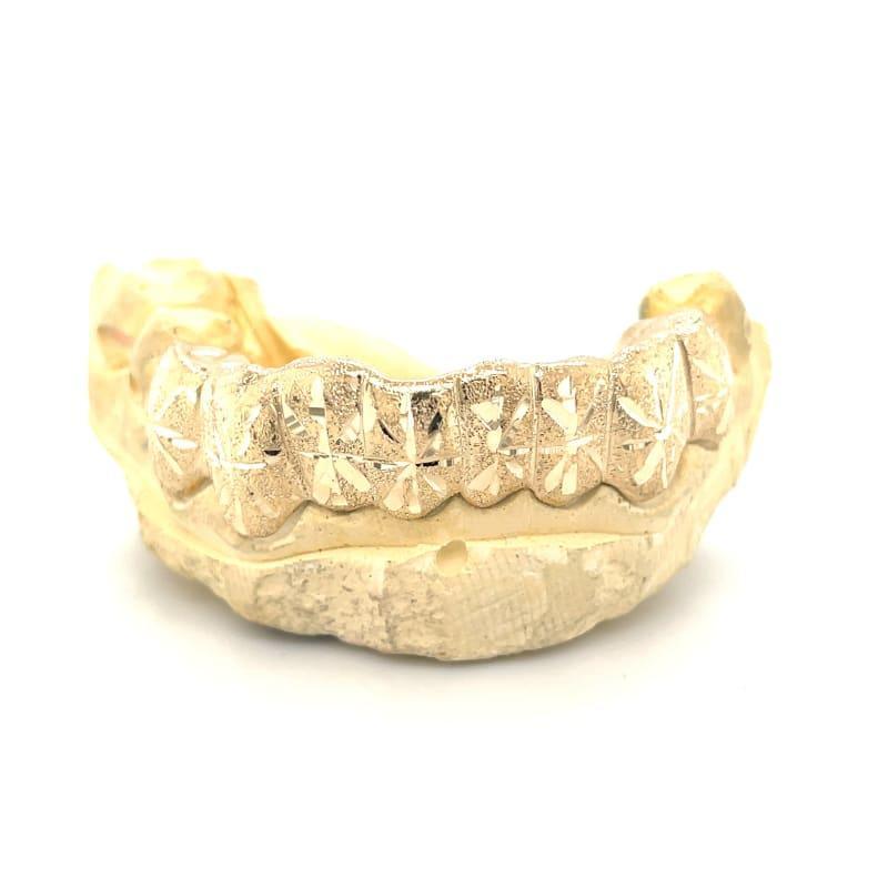 8pc Gold Snowfall Bottom Grillz - Seattle Gold Grillz