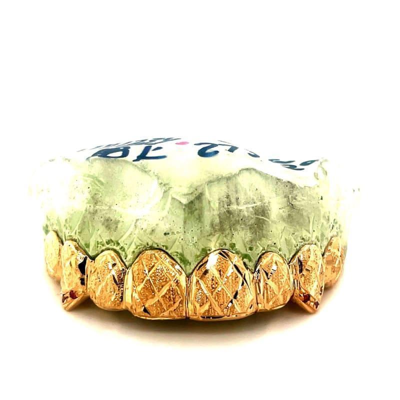 8pc Gold Snowflake Gemstone Grillz - Seattle Gold Grillz