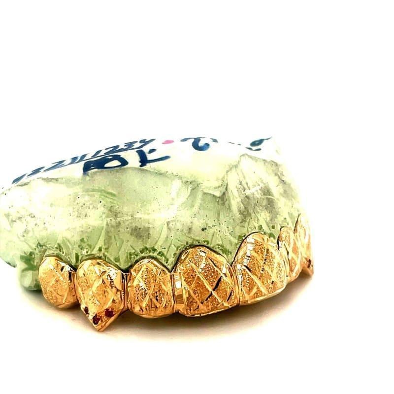 8pc Gold Snowflake Gemstone Grillz - Seattle Gold Grillz