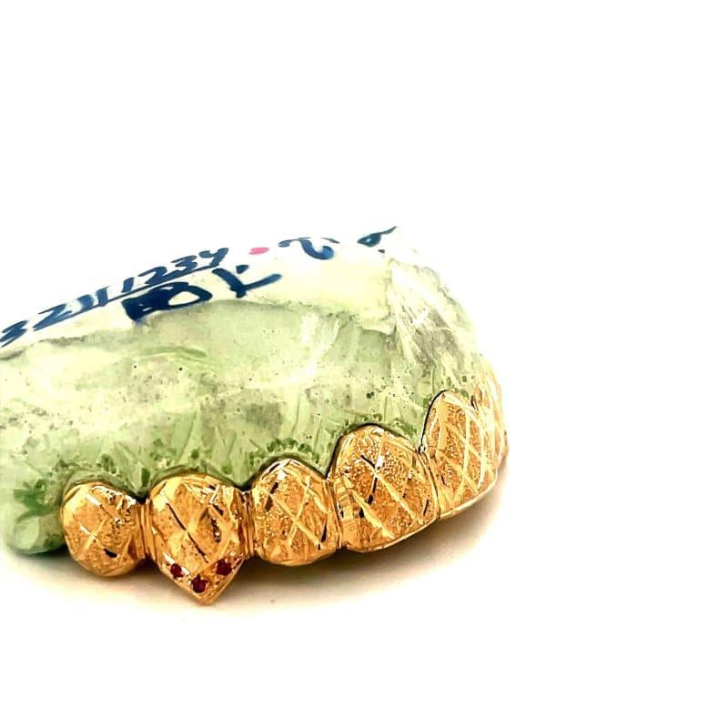 8pc Gold Snowflake Gemstone Grillz - Seattle Gold Grillz