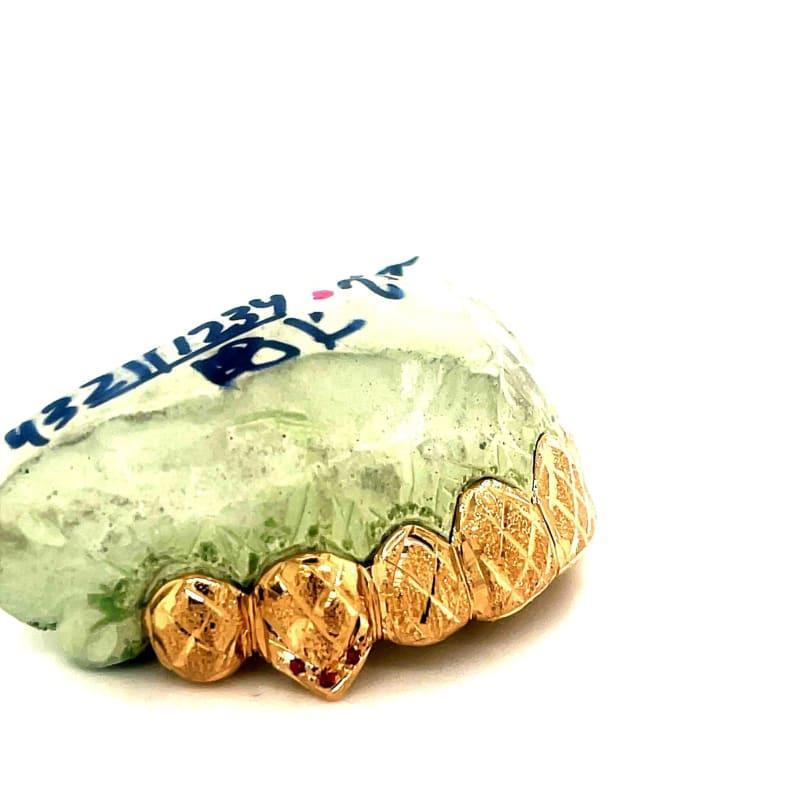 8pc Gold Snowflake Gemstone Grillz - Seattle Gold Grillz