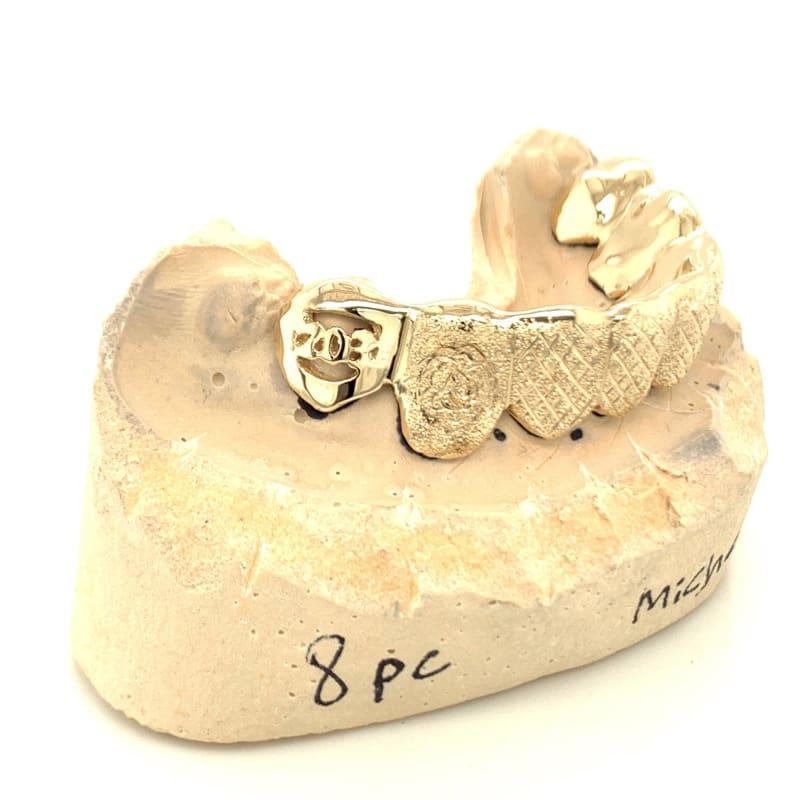 8pc Gold Snowflake Open Face State Grillz - Seattle Gold Grillz
