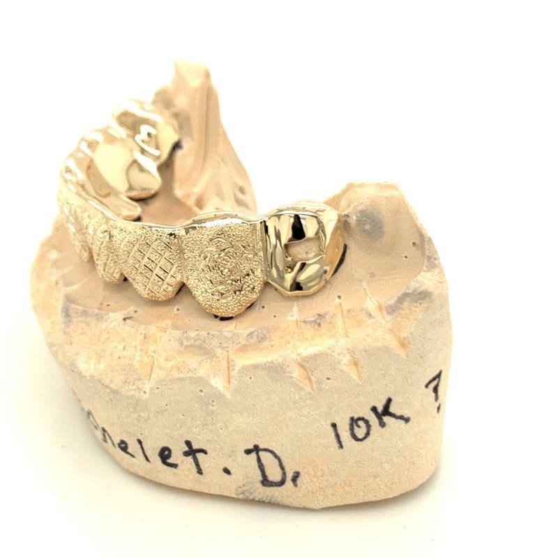 8pc Gold Snowflake Open Face State Grillz - Seattle Gold Grillz